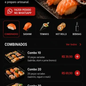 Criação de site para Delivery de Sushi