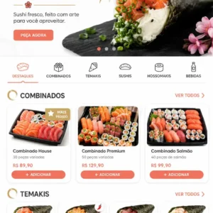 Criação de site para Sushi com Entrega