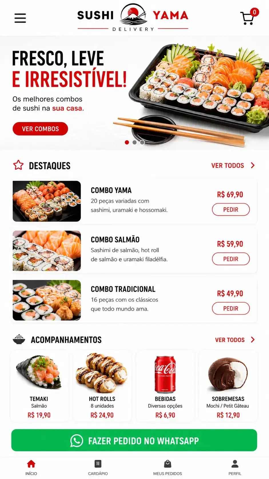 Criação de site para Pedido Online de Sushi