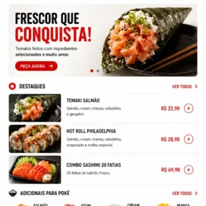Criação de site para Comida Japonesa Delivery
