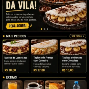 Criação de site para Tapiocaria com Cardápio Digital
