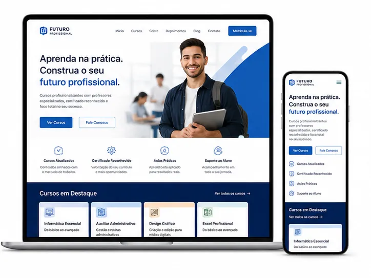 Criação de site para Cursos Profissionalizantes