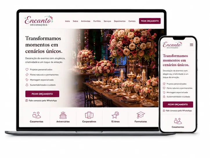 Criação de site para Decoração de Eventos