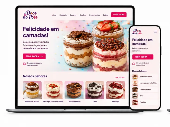 Criação de site para Doceria no Pote