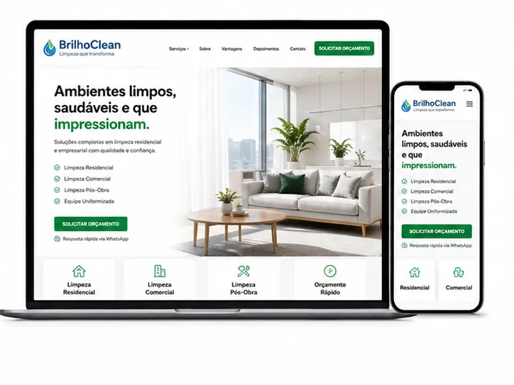 Criação de site para Empresa de Limpeza Residencial