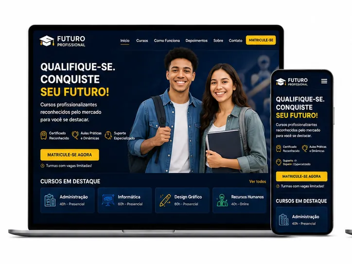 Criação de site para Escola de Cursos e Treinamentos
