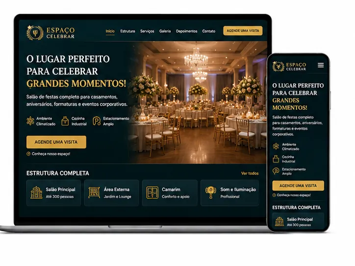 Criação de site para Espaço para Eventos