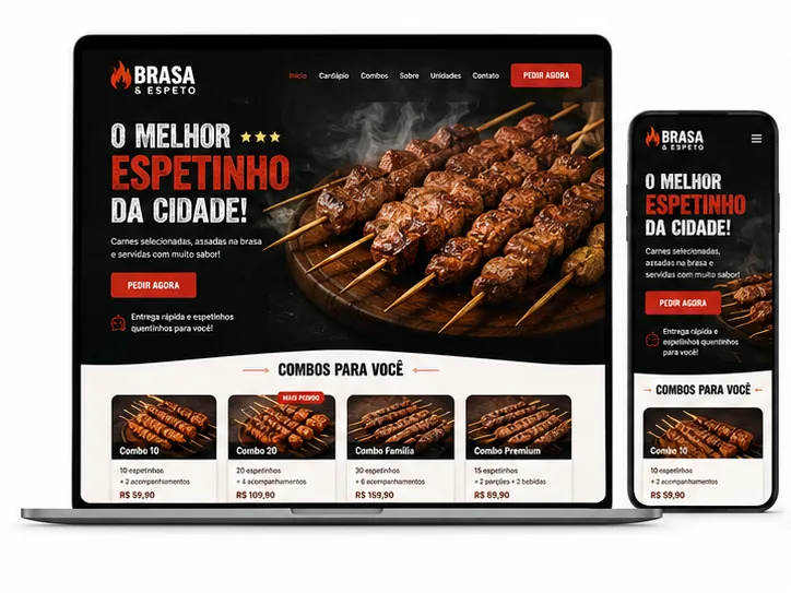 Criação de site para Espetinho e Churrasquinho