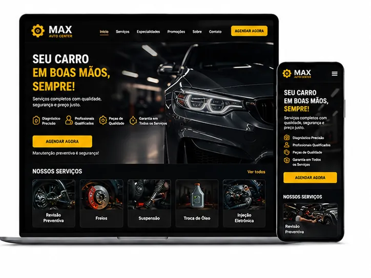 Criação de site para Estética Automotiva de Luxo