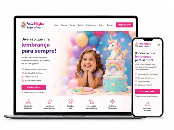 Criação de site para Festa Infantil