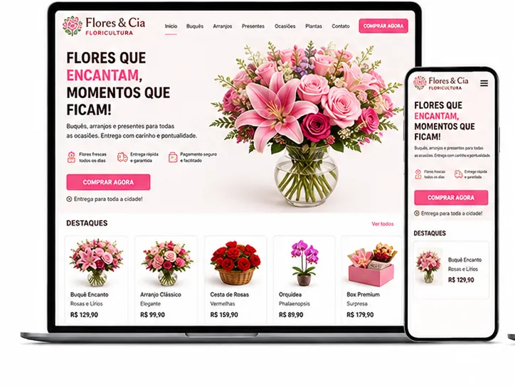 Criação de site para Floricultura e Presentes
