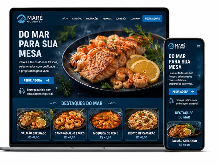 Criação de site para Frutos do Mar e Pescados