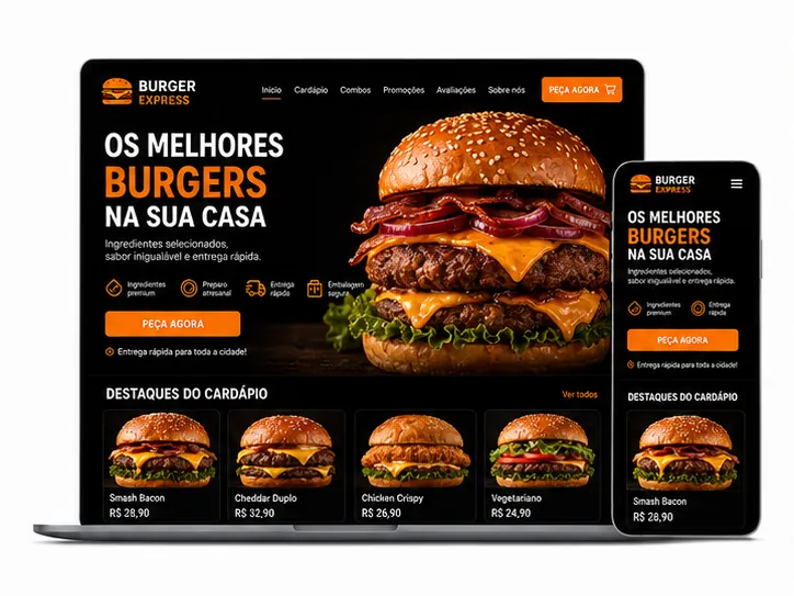 Criação de site para Hamburgueria Artesanal Delivery