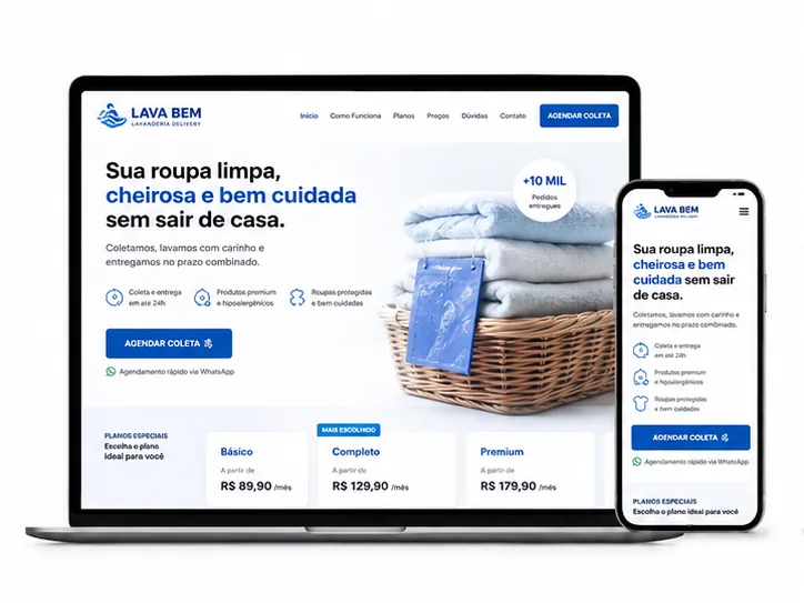 Criação de site para Lavanderia