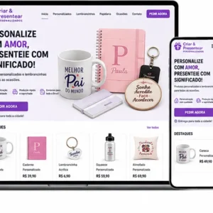 Criação de site para Loja de Brindes Personalizados