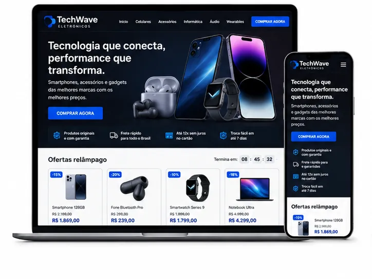 Loja de Eletrônicos Criação de Site e Desenvolvimento de Site