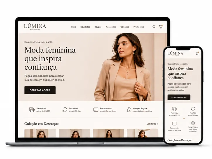 Loja de Moda Feminina Criação de Site e Desenvolvimento de Site