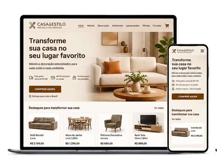 Loja de Móveis Criação de Site e Desenvolvimento de Site