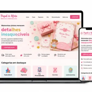 Criação de site para Loja de Personalizados