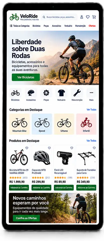 Criação de site para Loja de Ciclismo