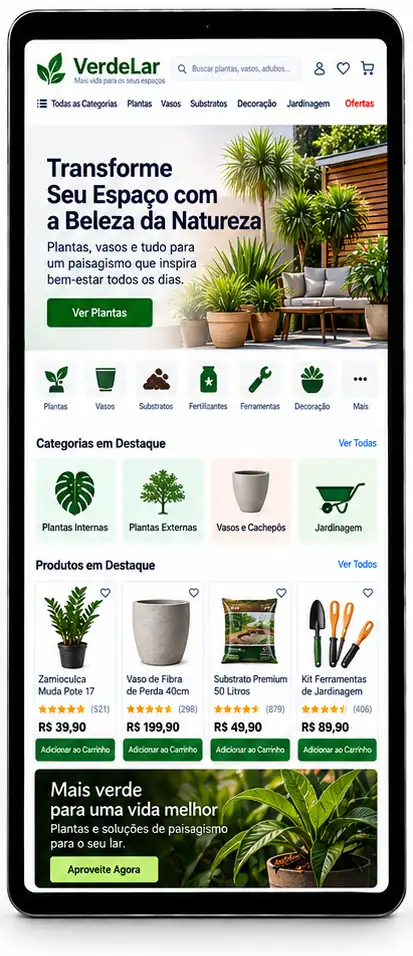 Criação de site para Loja de Plantas e Paisagismo