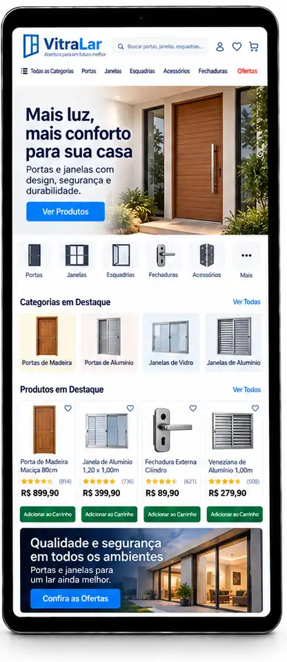 Criação de site para Loja de Portas e Janelas