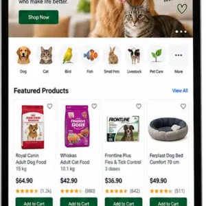 Administração de site para loja online de produtos para cães