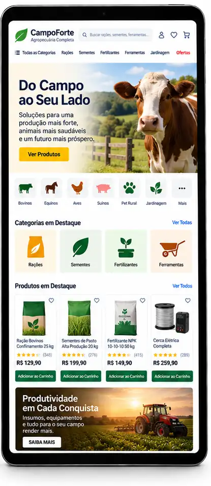 Criação de site para Loja de Produtos para Campo e Fazenda