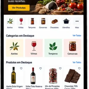 Catálogo de Produtos para Loja de Alimentos e Produtos Gourmet: Site Profissional Online
