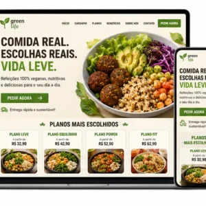 Criação de site para Marmitaria Saudável