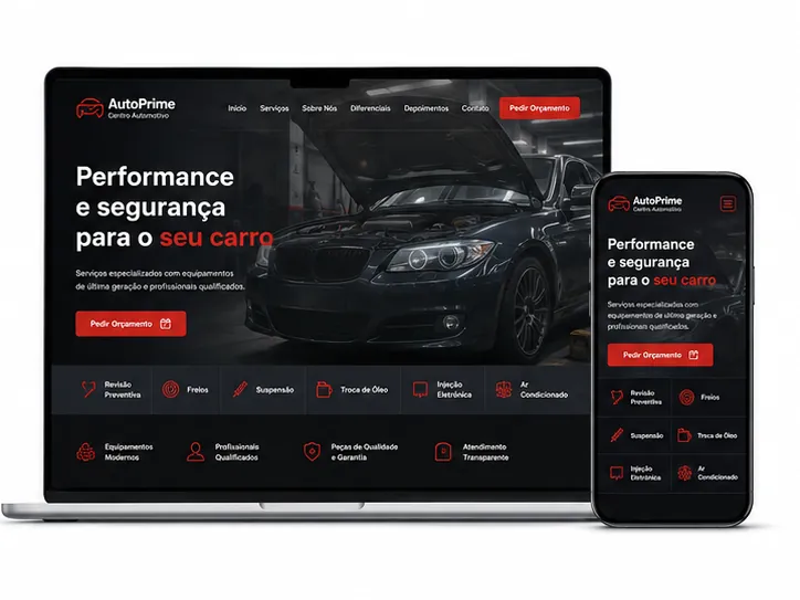 Criação de site para Oficina Mecânica Automotiva