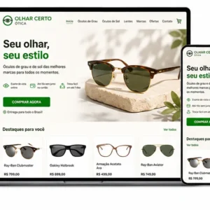 Criação de site para Ótica e Óculos