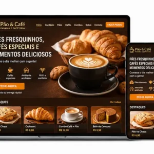 Criação de site para Padaria e Café