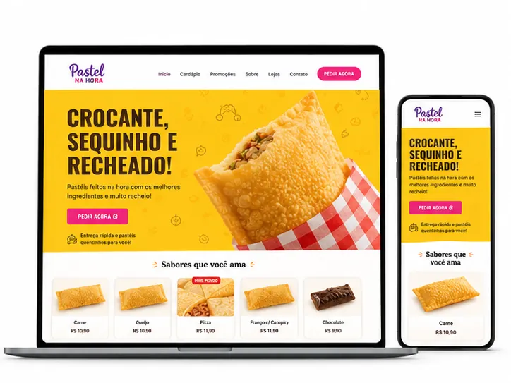 Criação de site para Pastelaria Artesanal Delivery