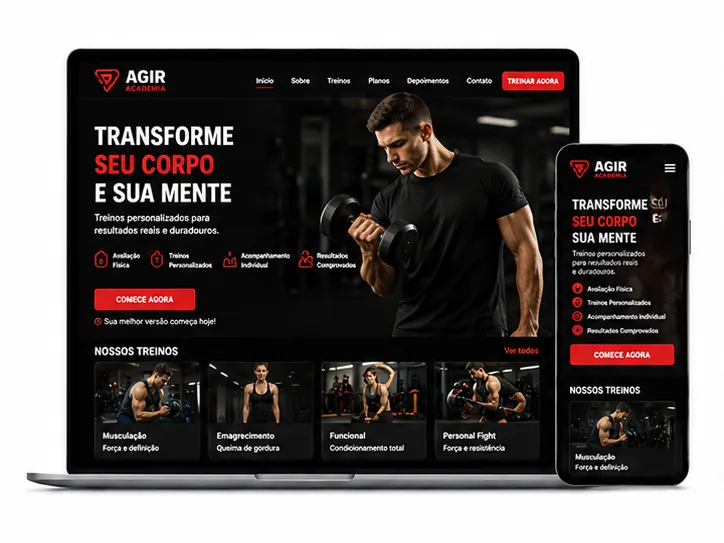 Criação de site para Personal Trainer e Academia