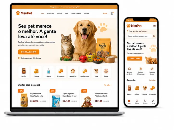 Pet Shop Online Criação de Site e Desenvolvimento de Site