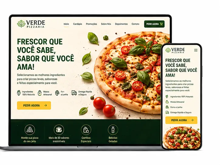 Criação de site para Pizzaria Artesanal Natural