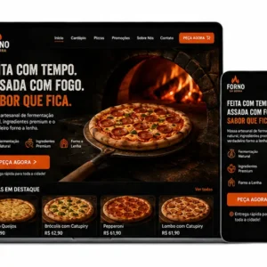 Criação de site para Pizzaria Artesanal no Forno