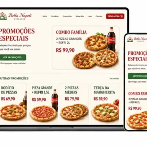 Criação de site para Pizzaria com Combo Família