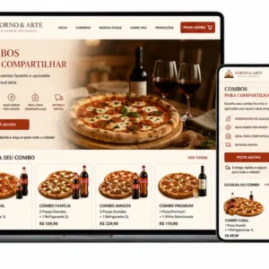 Criação de site para Pizzaria com Combos para Compartilhar