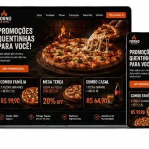 Criação de site para Pizzaria com Promoções