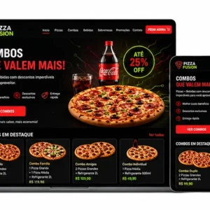 Criação de site para Pizzaria Combos com Desconto