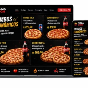 Criação de site para Pizzaria Combos Econômicos Delivery