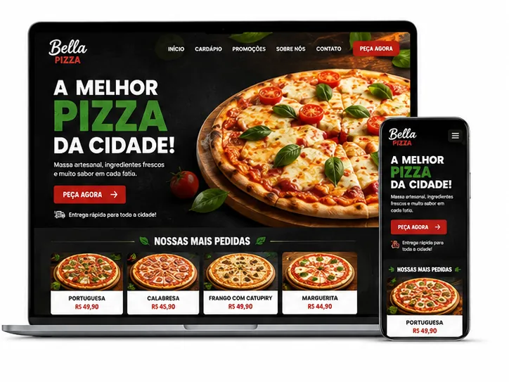 Criação de site para Pizzaria da Cidade