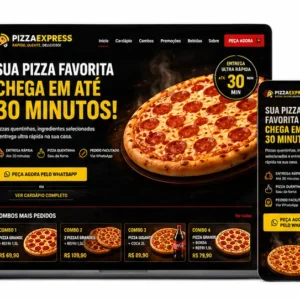 Criação de site para Pizzaria Delivery 30 Minutos
