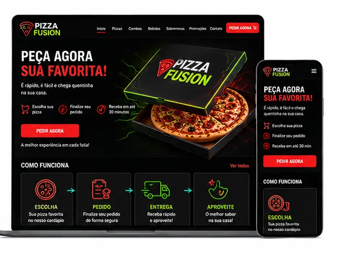 Criação de site para Pizzaria Delivery com Pedido Online