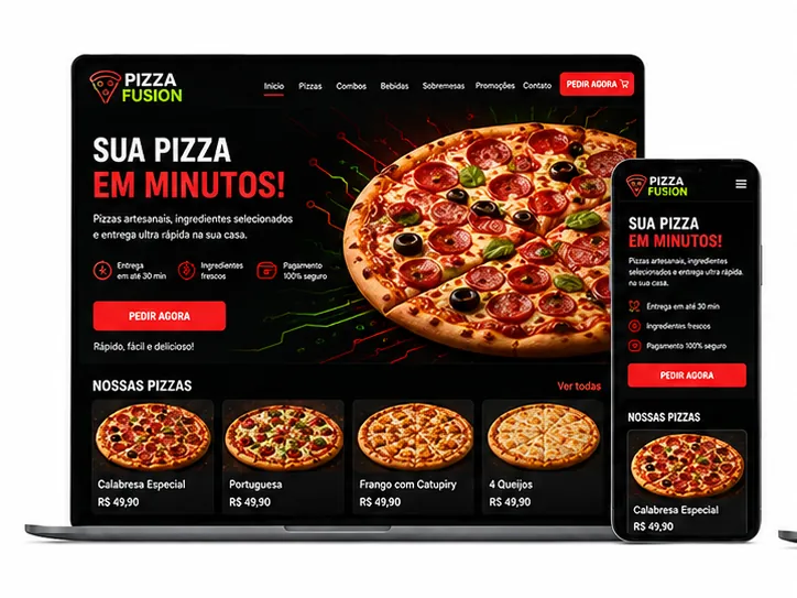 Criação de site para Pizzaria Delivery em Minutos