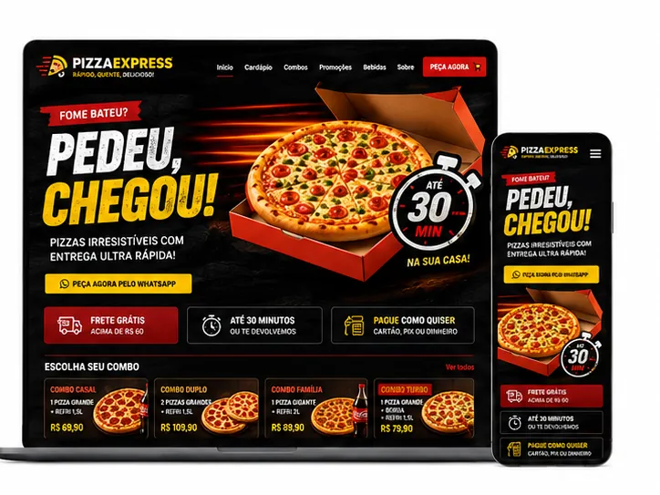 Criação de site para Pizzaria Delivery Pedido Rápido