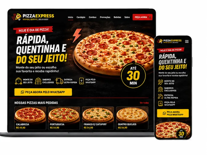 Criação de site para Pizzaria Delivery Rápida
