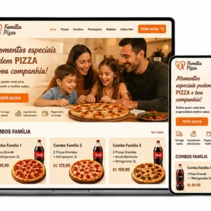 Criação de site para Pizzaria Família e Combos